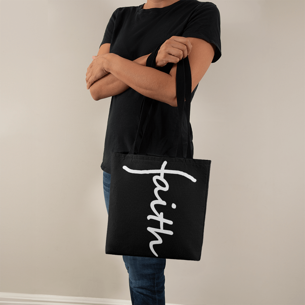 Faith (White) - Classic Tote Bag - Gift for Her - Gift for Him