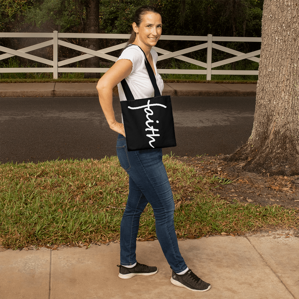 Faith (White) - Classic Tote Bag - Gift for Her - Gift for Him