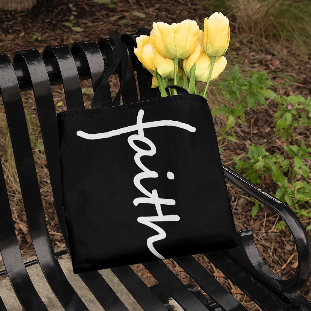 Faith (White) - Classic Tote Bag - Gift for Her - Gift for Him