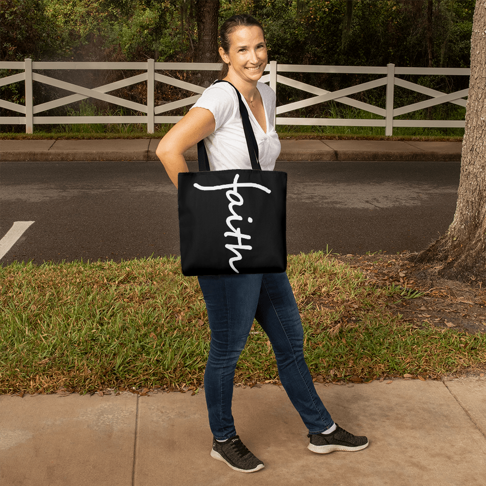 Faith (White) - Classic Tote Bag - Gift for Her - Gift for Him