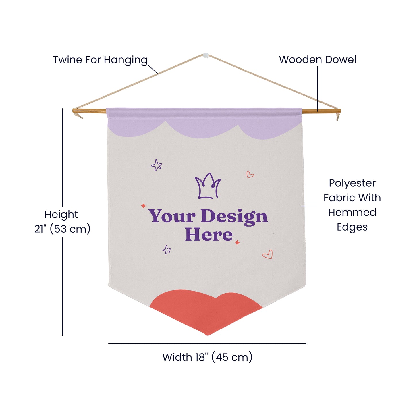 No Cap, Just Cross - Wall Pennant - Gift for Her - Gift for Him