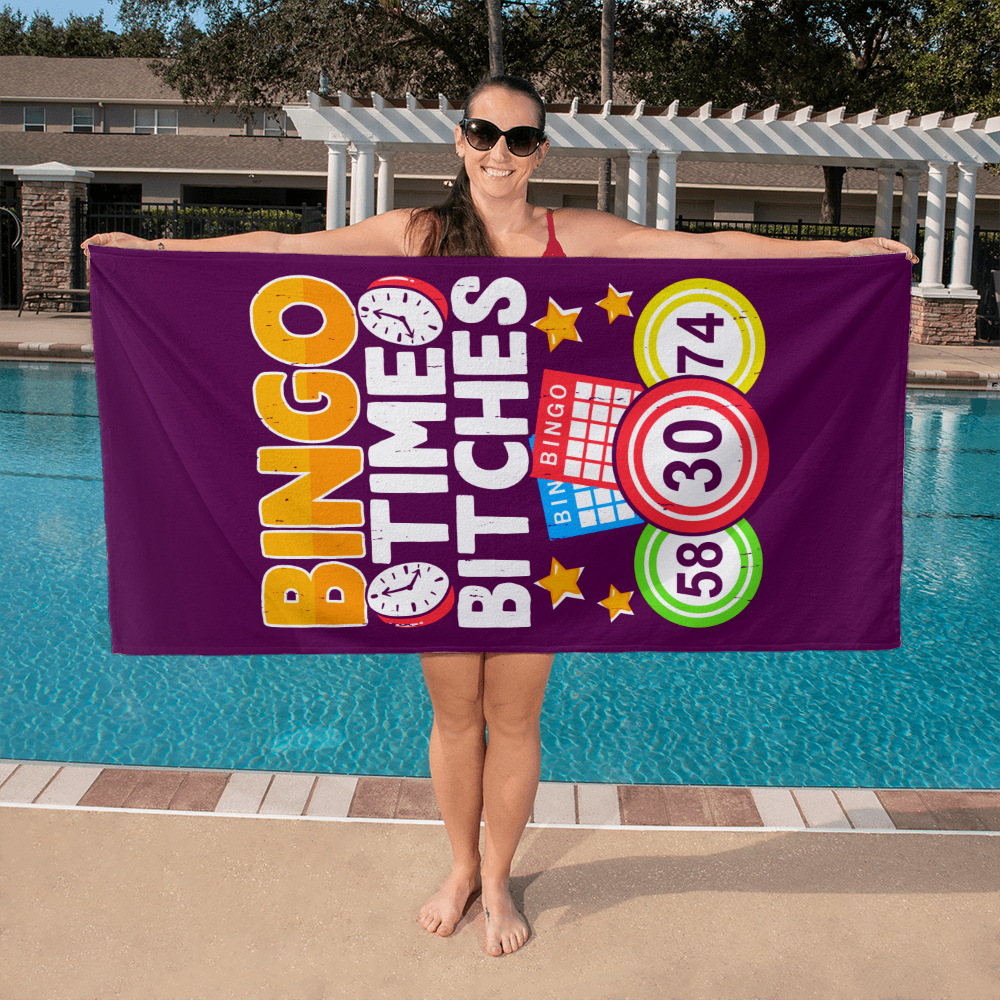 Bingo Time Bitches - Bath Towel - Gift for Her