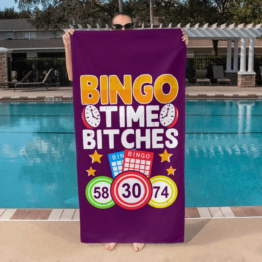 Bingo Time Bitches - Bath Towel - Gift for Her