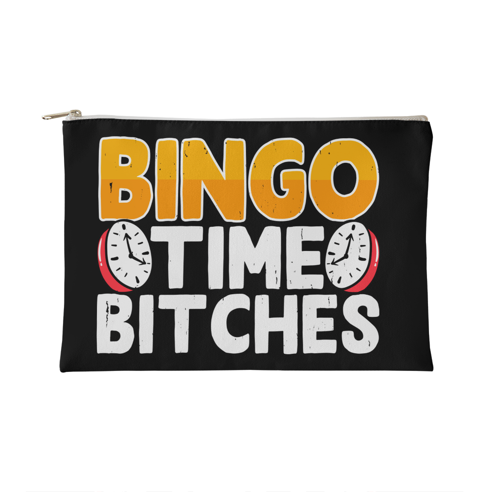 Bingo Time Bitches - Fabric Zippered Pouch Small - Gift for Her