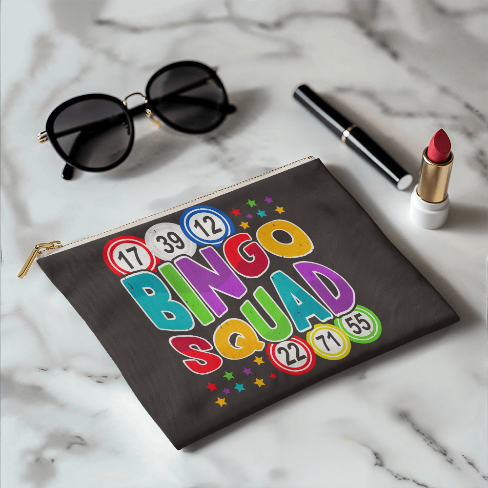 Bingo Squad - Fabric Zippered Pouch Small - Gift for Her - Gift for Him