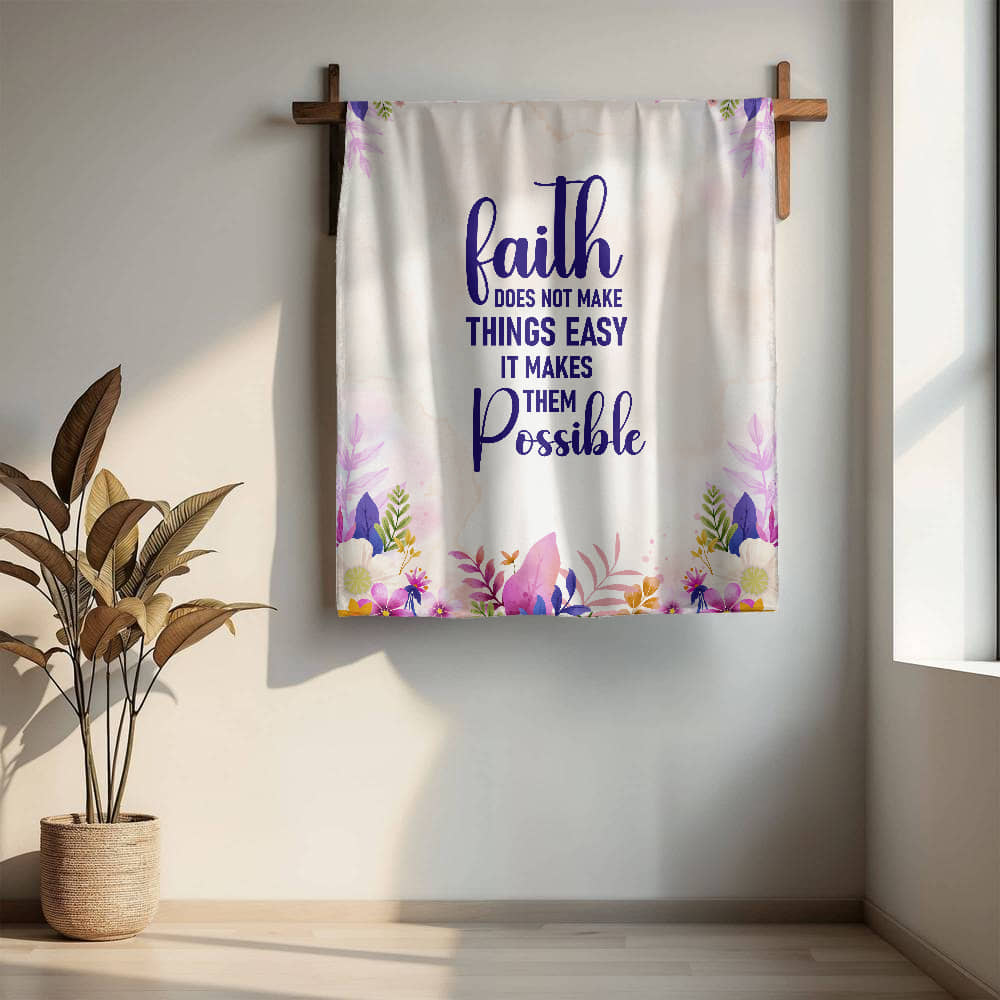 Faith Does Not Make Things Easy It Makes Them Possible - Mink Touch Fleece Blanket (3:4) - Gift for Her
