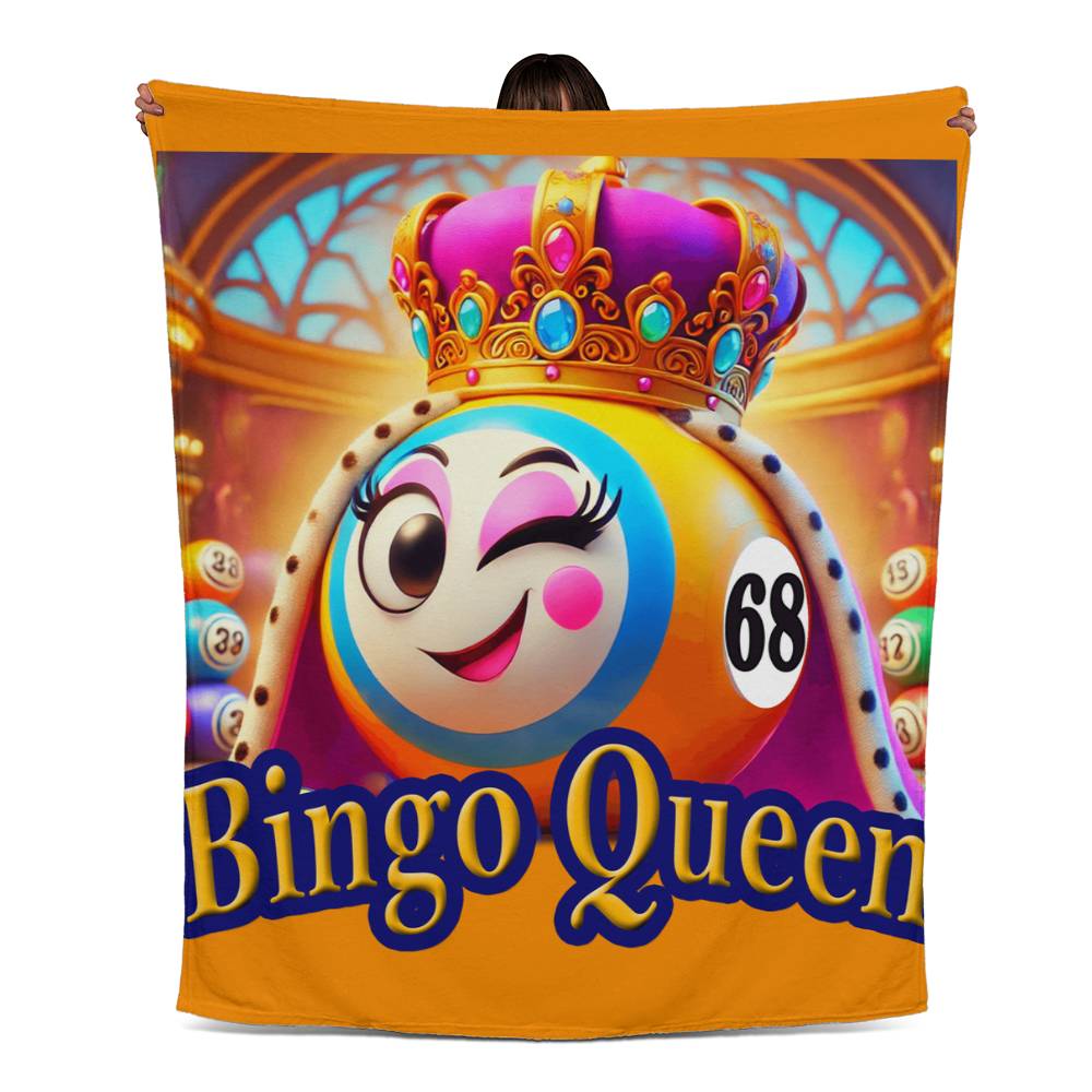 Bingo Queen - Jersey Fleece Blanket 50" x 60" - Gift for Her