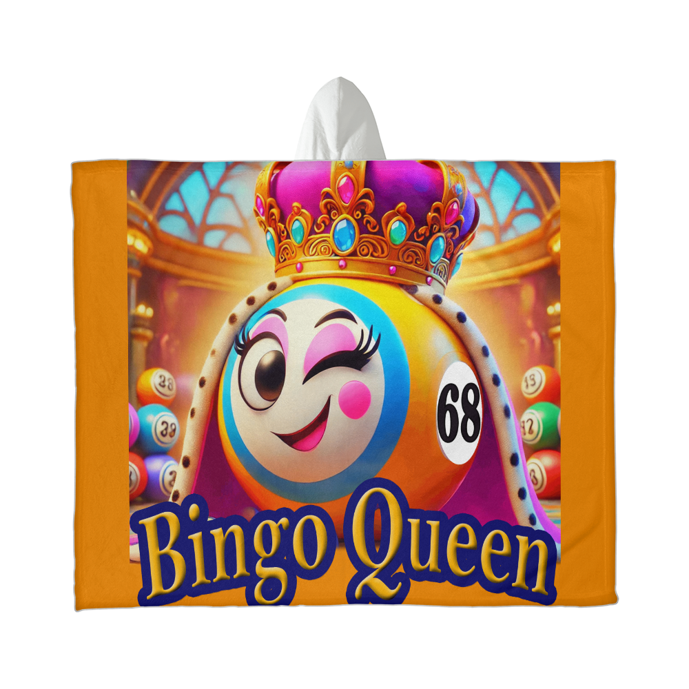 Bingo Queen - Hooded Sherpa Fleece Blanket - Gift for Her - Gift for Him