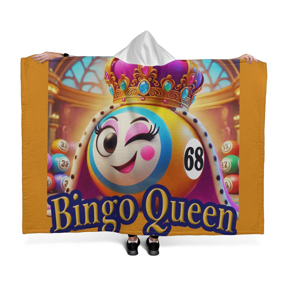 Bingo Queen - Hooded Sherpa Fleece Blanket - Gift for Her - Gift for Him