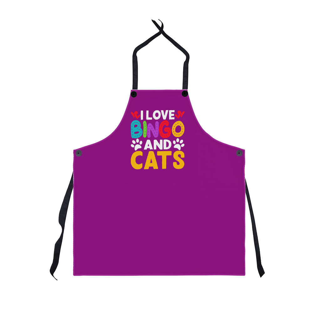 I Love Bingo And Cats - Apron - Gift for Her