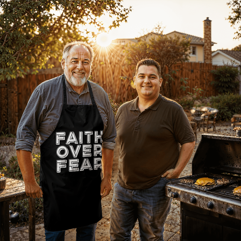 Faith Over Fear (White) - Apron - Gift for Her - Gift for Him