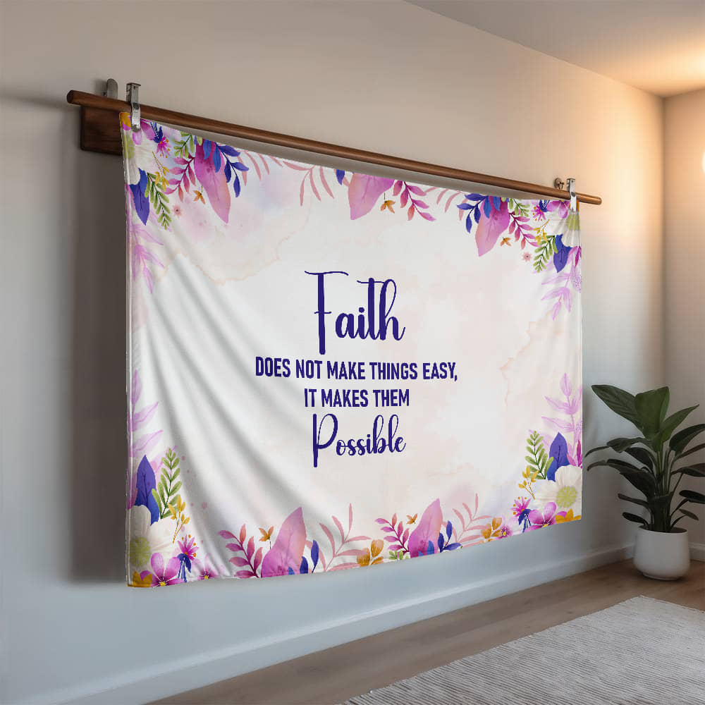 Faith Does Not Make Things Easy It Makes Them Possible - Mink Touch Fleece Blanket (4:3) - Gift for Her
