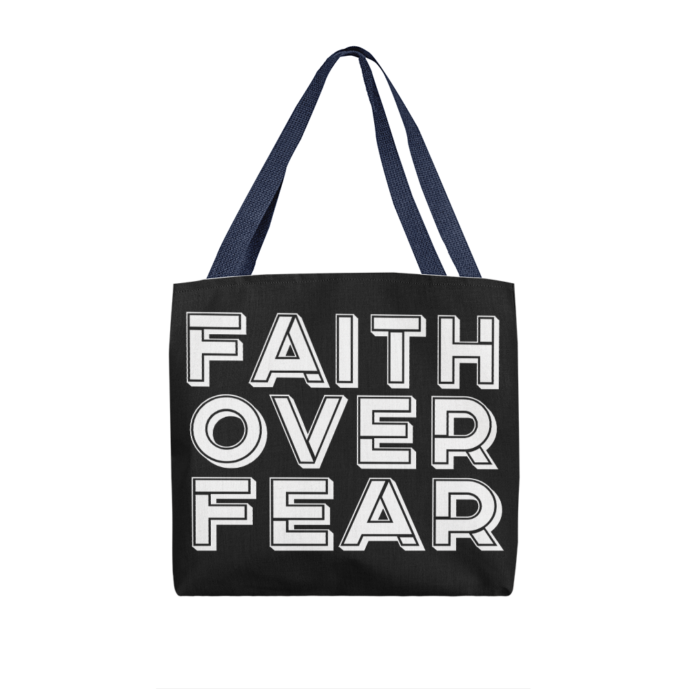 Faith Over Fear (White) - Classic Tote Bag - Gift for Her - Gift for Him