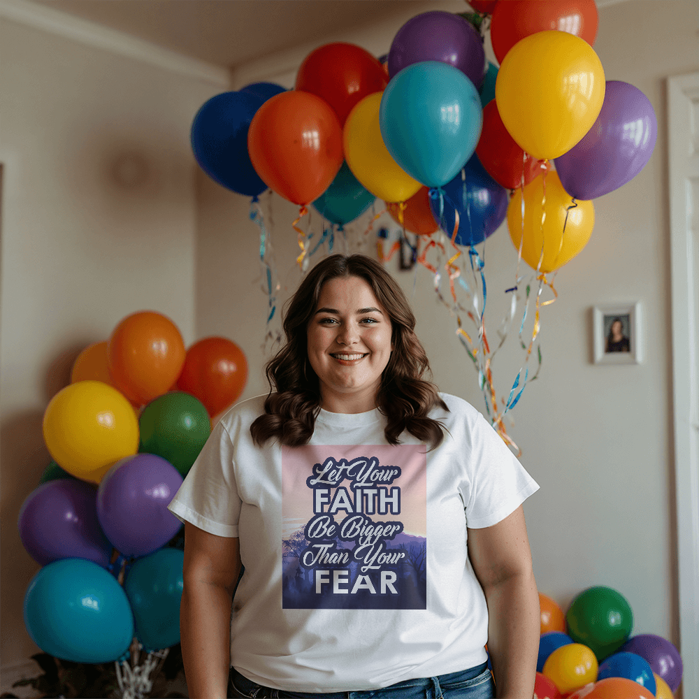 Let Your Faith Be Bigger Than Your Fear - Bella + Canvas 3001 Unisex T-Shirt Front Print - Gift for Her - Gift for Him