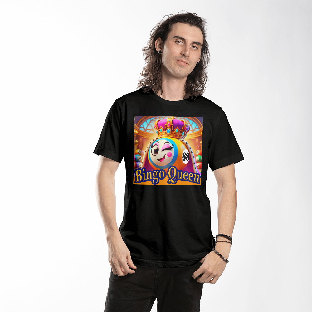 Bingo Queen - Bella + Canvas 3001 Unisex T-Shirt Front Print - Gift for Her