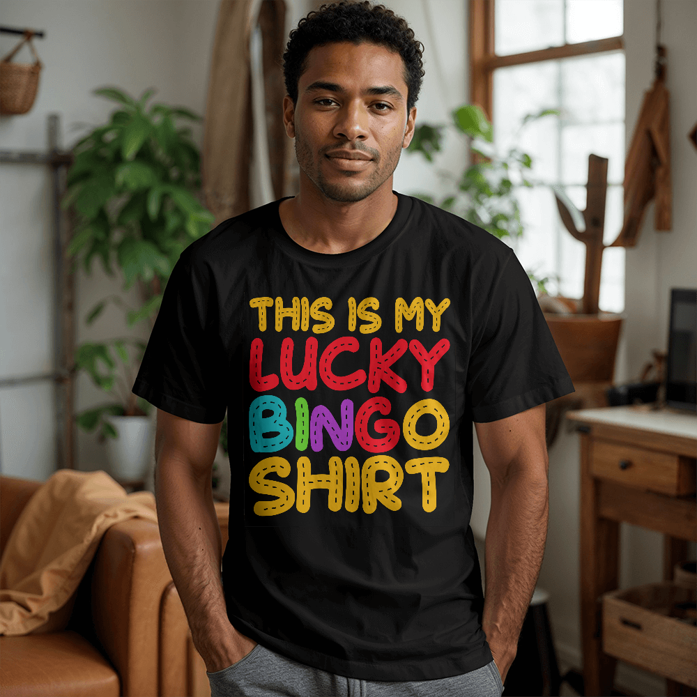 This Is My Lucky Bingo Shirt - Bella + Canvas 3001 Unisex T-Shirt Front Print - Gift for Her - Gift for Him