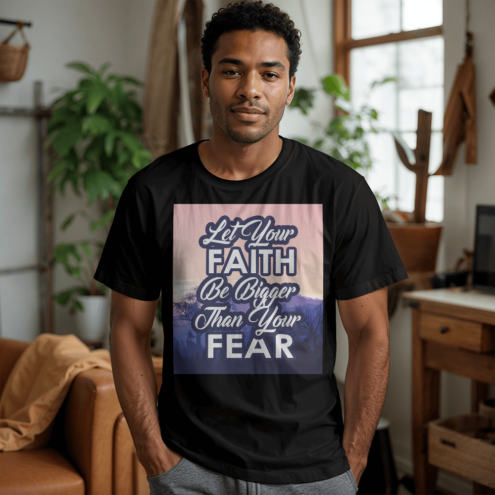 Let Your Faith Be Bigger Than Your Fear - Bella + Canvas 3001 Unisex T-Shirt Front Print - Gift for Her - Gift for Him