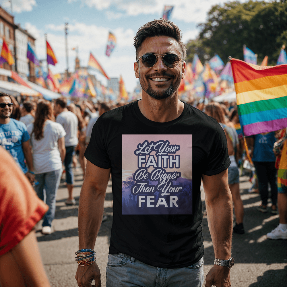 Let Your Faith Be Bigger Than Your Fear - Bella + Canvas 3001 Unisex T-Shirt Front Print - Gift for Her - Gift for Him