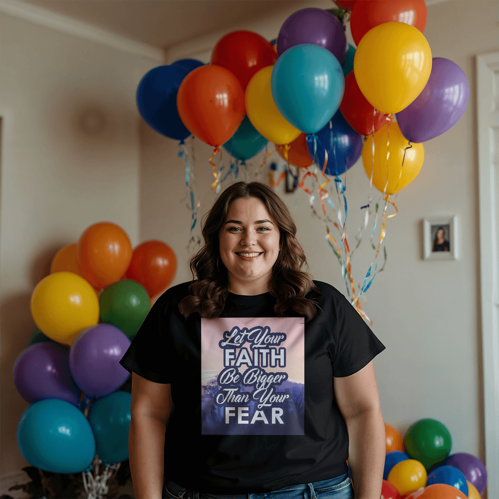 Let Your Faith Be Bigger Than Your Fear - Bella + Canvas 3001 Unisex T-Shirt Front Print - Gift for Her - Gift for Him