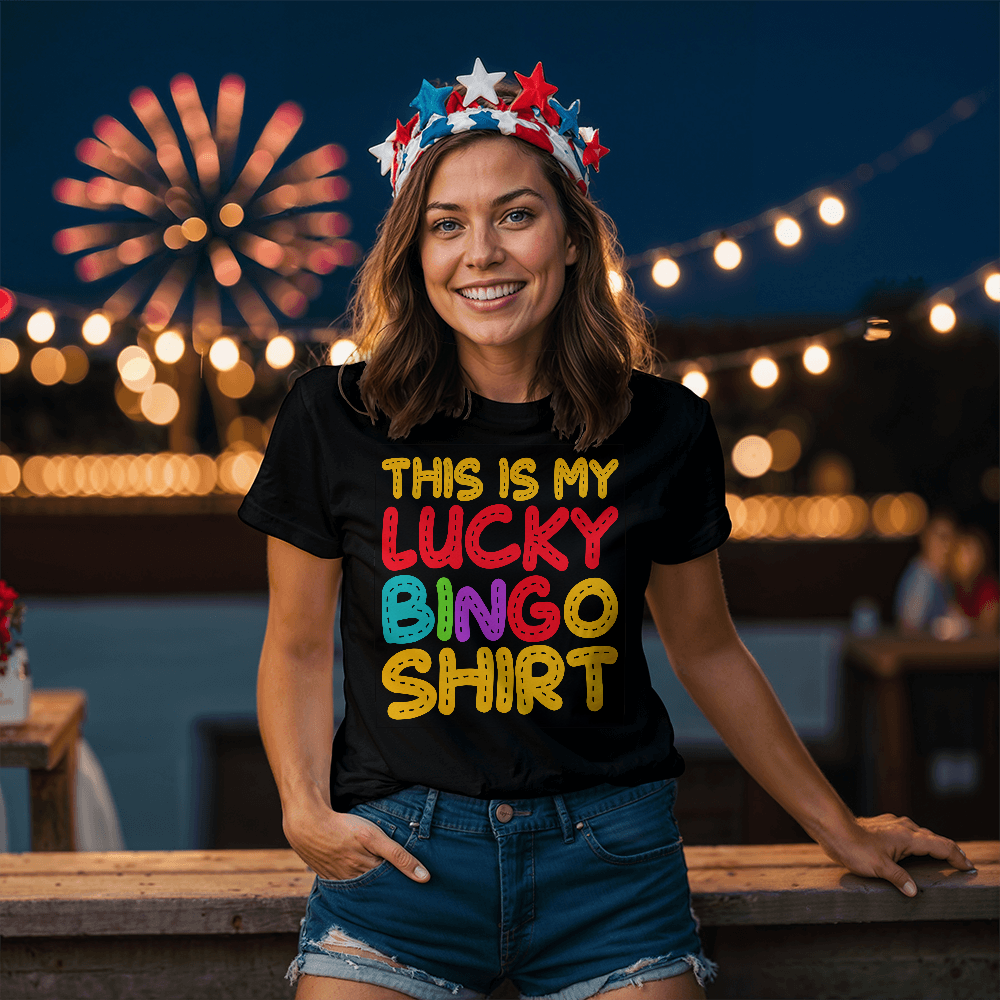 This Is My Lucky Bingo Shirt - Bella + Canvas 3001 Unisex T-Shirt Front Print - Gift for Her - Gift for Him