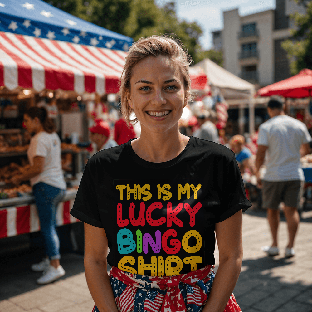 This Is My Lucky Bingo Shirt - Bella + Canvas 3001 Unisex T-Shirt Front Print - Gift for Her - Gift for Him