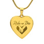 Ride Or Die - Engraved Heart Necklace - Gift for Her
