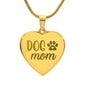 Dog Mom - Engraved Heart Necklace - Gift for Mom