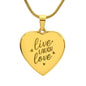 Live Laugh Love - Engraved Heart Necklace - Gift for Her