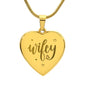 Wifey - Engraved Heart Necklace - Gift for Wife