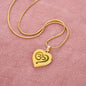 Namaste Symbol - Engraved Heart Necklace - Gift for Her