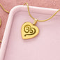 Namaste Symbol - Engraved Heart Necklace - Gift for Her