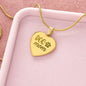 Dog Mom - Engraved Heart Necklace - Gift for Mom