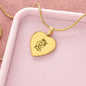 Couple King Queen - Engraved Heart Necklace - Gift for Her - Gift for Him
