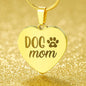 Dog Mom - Engraved Heart Necklace - Gift for Mom