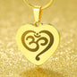 Namaste Symbol - Engraved Heart Necklace - Gift for Her