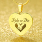 Ride Or Die - Engraved Heart Necklace - Gift for Her
