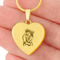 Couple King Queen - Engraved Heart Necklace - Gift for Her - Gift for Him