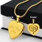 Namaste Symbol - Engraved Heart Necklace - Gift for Her