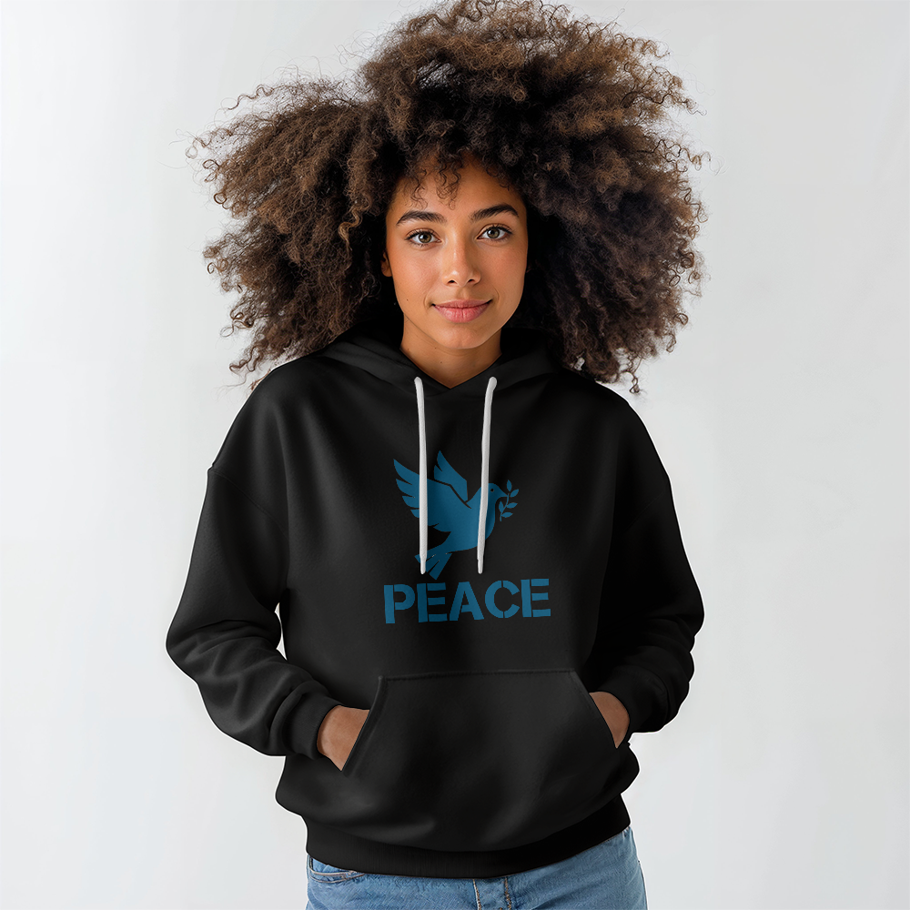 PEACE - Gildan 18500 Unisex Hooded Sweatshirt Front Print - Gift for Her - Gift for Him