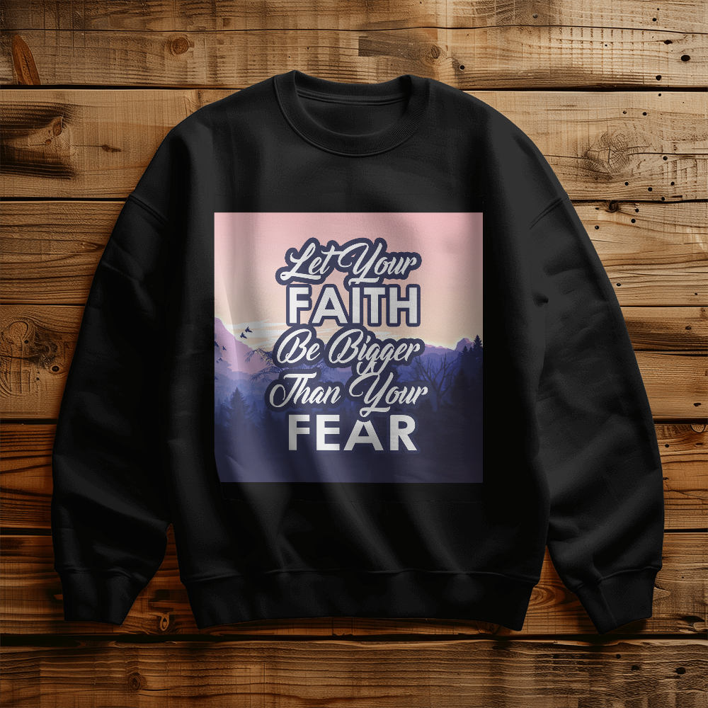 Let Your Faith Be Bigger Than Your Fear - Gildan 18000 Unisex Crewneck Sweatshirt - Gift for Her - Gift for Him