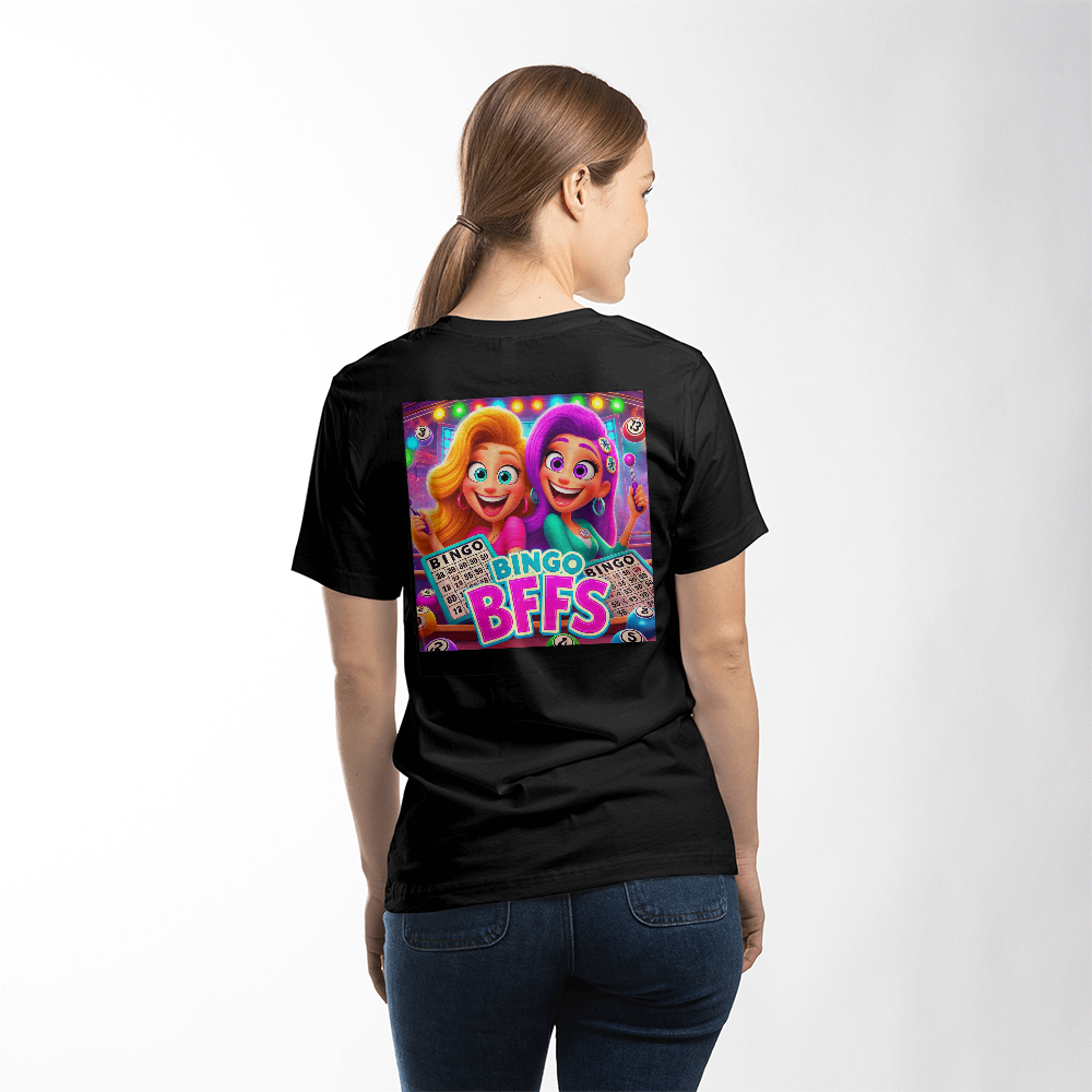 Bingo BFFS 1 - Bella + Canvas 3001 Unisex T-shirt Back Print - Gift for Her