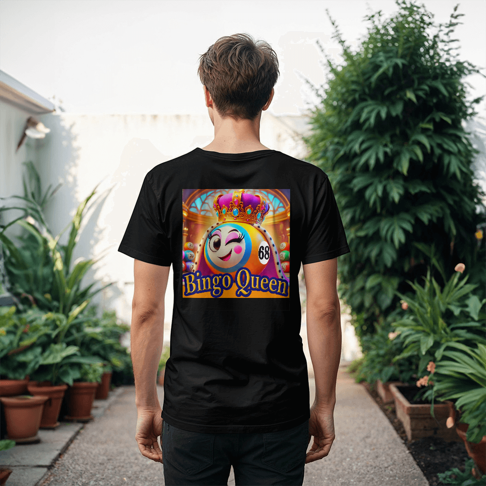 Bingo Queen - Bella + Canvas 3001 Unisex T-shirt Back Print - Gift for Her