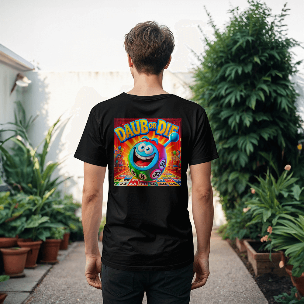 Daub Or Die - Bella + Canvas 3001 Unisex T-shirt Back Print - Gift for Her - Gift for Him