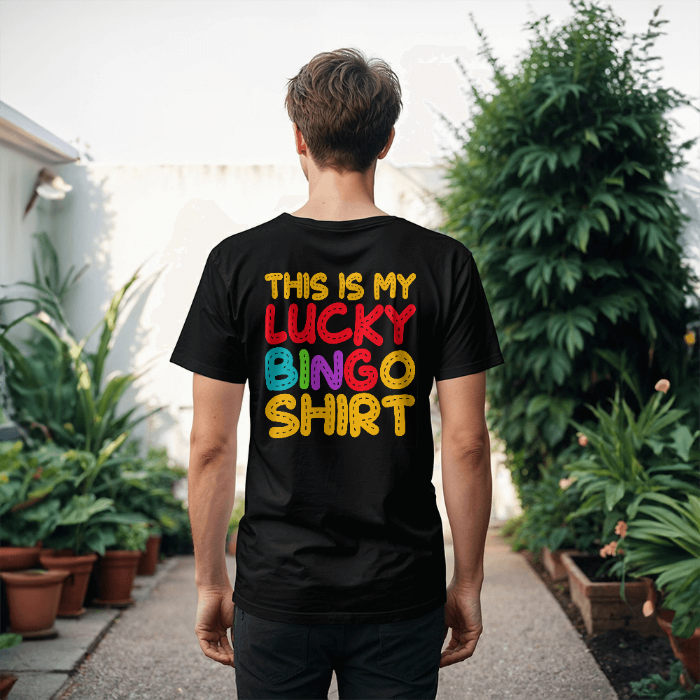 This Is My Lucky Bingo Shirt - Bella + Canvas 3001 Unisex T-shirt Back Print - Gift for Her - Gift for Him