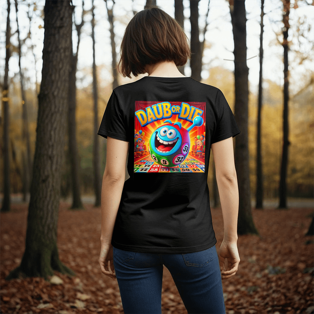 Daub Or Die - Bella + Canvas 3001 Unisex T-shirt Back Print - Gift for Her - Gift for Him
