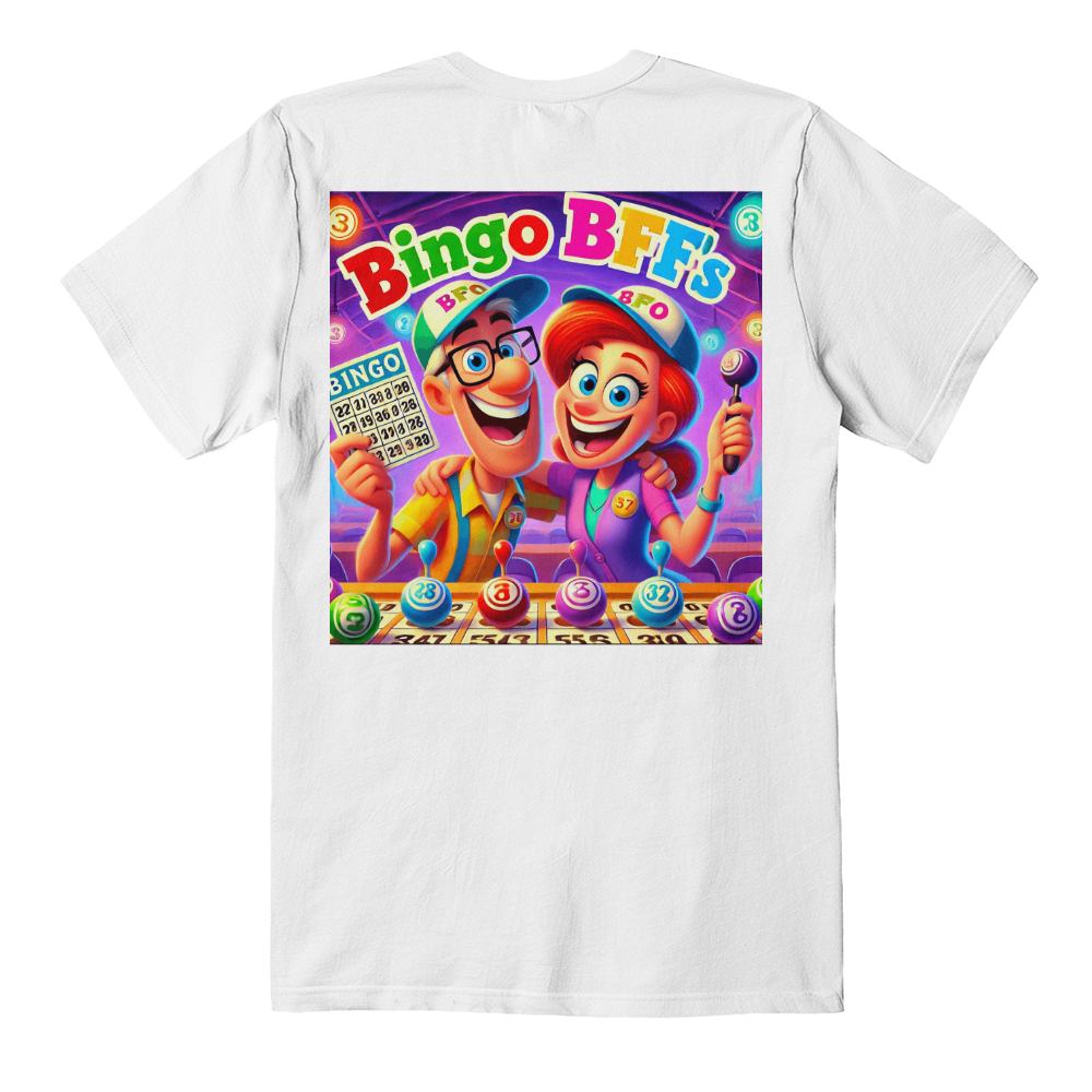 Bingo BFFS 2 - Bella + Canvas 3001 Unisex T-shirt Back Print - Gift for Her - Gift for Him