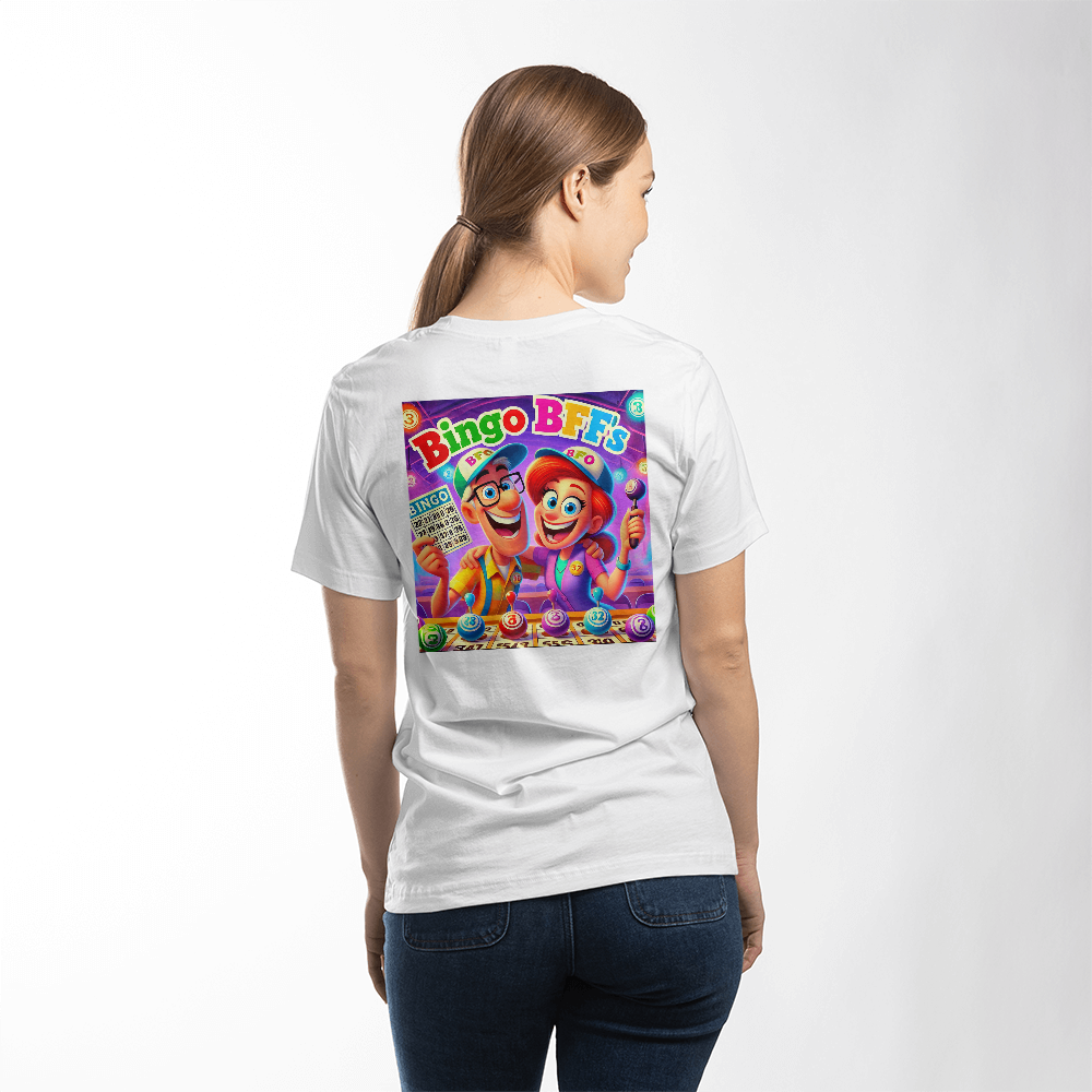 Bingo BFFS 2 - Bella + Canvas 3001 Unisex T-shirt Back Print - Gift for Her - Gift for Him