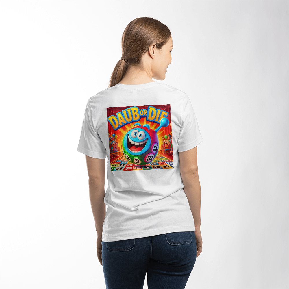 Daub Or Die - Bella + Canvas 3001 Unisex T-shirt Back Print - Gift for Her - Gift for Him