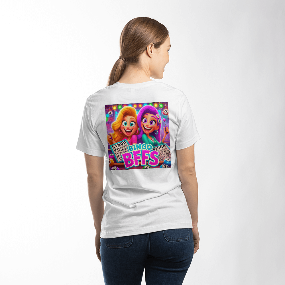 Bingo BFFS 1 - Bella + Canvas 3001 Unisex T-shirt Back Print - Gift for Her