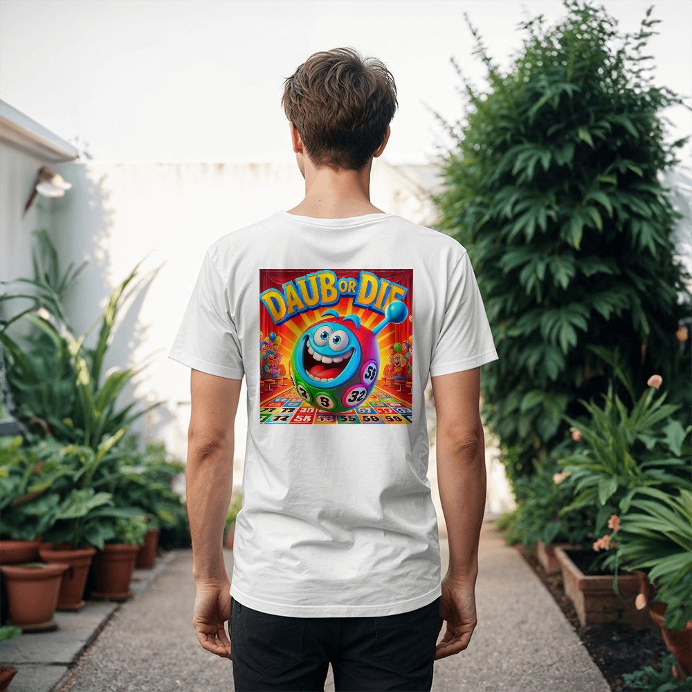 Daub Or Die - Bella + Canvas 3001 Unisex T-shirt Back Print - Gift for Her - Gift for Him